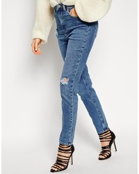 Женские синие рваные джинсы от Asos