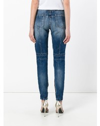 Женские синие рваные джинсы от Balmain