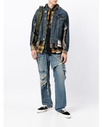 Мужские синие рваные джинсы от Maison Mihara Yasuhiro