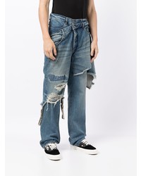 Мужские синие рваные джинсы от Maison Mihara Yasuhiro