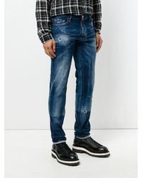 Мужские синие рваные джинсы от DSQUARED2