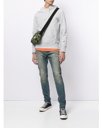 Мужские синие рваные джинсы от purple brand