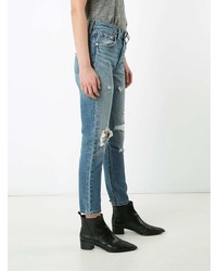 Женские синие рваные джинсы от Levi's