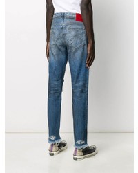 Мужские синие рваные джинсы от 424