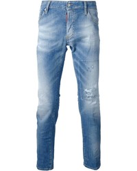 Мужские синие рваные джинсы от DSquared