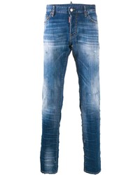 Мужские синие рваные джинсы от DSQUARED2