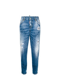 Женские синие рваные джинсы от Dsquared2