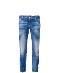 Женские синие рваные джинсы от Dsquared2