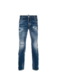 Мужские синие рваные джинсы от DSQUARED2
