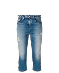 Женские синие рваные джинсы от Emporio Armani