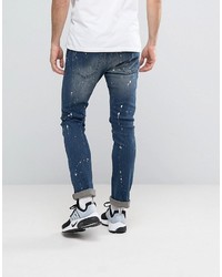 Мужские синие рваные джинсы от Reason