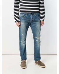 Мужские синие рваные джинсы от Saint Laurent