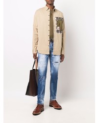 Мужские синие рваные джинсы от DSQUARED2