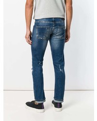 Мужские синие рваные джинсы от Frankie Morello