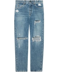 Мужские синие рваные джинсы от Gucci