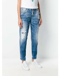 Женские синие рваные джинсы от Dsquared2