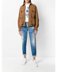 Женские синие рваные джинсы от Dsquared2