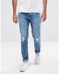 Мужские синие рваные джинсы от Hoxton Denim