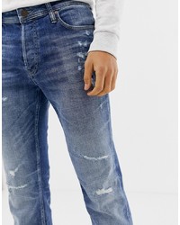 Мужские синие рваные джинсы от Jack & Jones