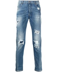 Мужские синие рваные джинсы от John Richmond