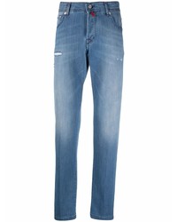 Мужские синие рваные джинсы от Kiton