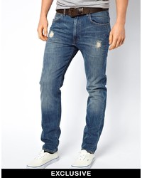 Мужские синие рваные джинсы от Lee