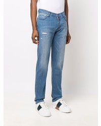 Мужские синие рваные джинсы от Kiton