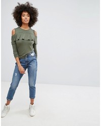 Женские синие рваные джинсы от Only