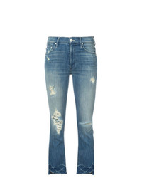 Женские синие рваные джинсы от Mother