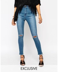 Женские синие рваные джинсы от N.