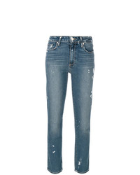 Женские синие рваные джинсы от Paige