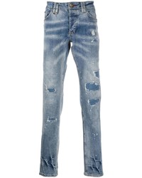 Мужские синие рваные джинсы от Philipp Plein