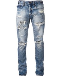 Мужские синие рваные джинсы от PRPS