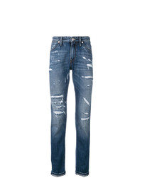 Мужские синие рваные джинсы от Pt05