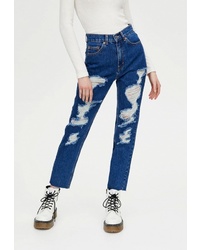 Женские синие рваные джинсы от Pull&Bear