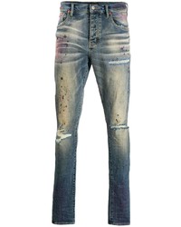 Мужские синие рваные джинсы от purple brand