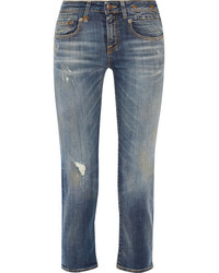 Женские синие рваные джинсы от R 13