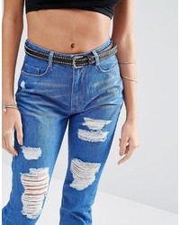Женские синие рваные джинсы от Missguided