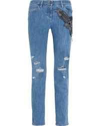 Женские синие рваные джинсы от Roberto Cavalli