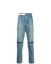Мужские синие рваные джинсы от Sacai