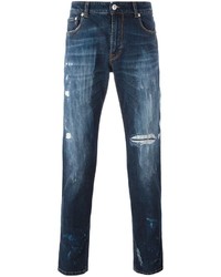Мужские синие рваные джинсы от Versus