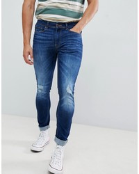 Мужские синие рваные зауженные джинсы от Burton Menswear