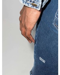 Мужские синие рваные зауженные джинсы от Ksubi