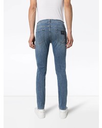 Мужские синие рваные зауженные джинсы от Dolce & Gabbana