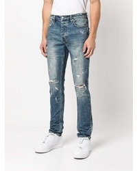 Мужские синие рваные зауженные джинсы от Ksubi