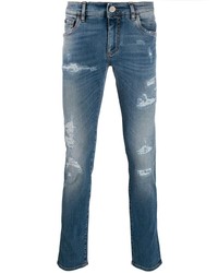 Мужские синие рваные зауженные джинсы от Dolce & Gabbana