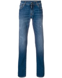 Мужские синие рваные зауженные джинсы от Dolce & Gabbana