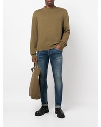 Мужские синие рваные зауженные джинсы от Dondup