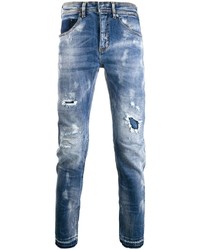 Мужские синие рваные зауженные джинсы от Neil Barrett