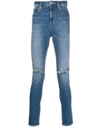 Мужские синие рваные зауженные джинсы от Neuw